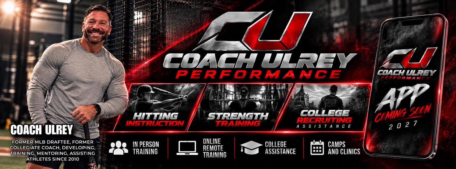 Coach Ulrey Performance. Chris Ulrey provides baseball and softball hitting instruction, strength training, swing analysis, and athlete development in Greenfield, Indiana. App coming in 2027.